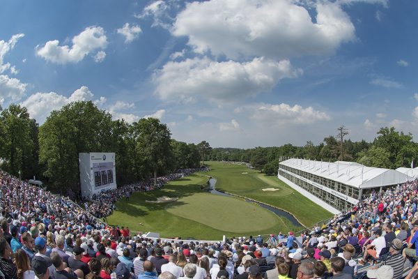 The 18th green at Wentworth