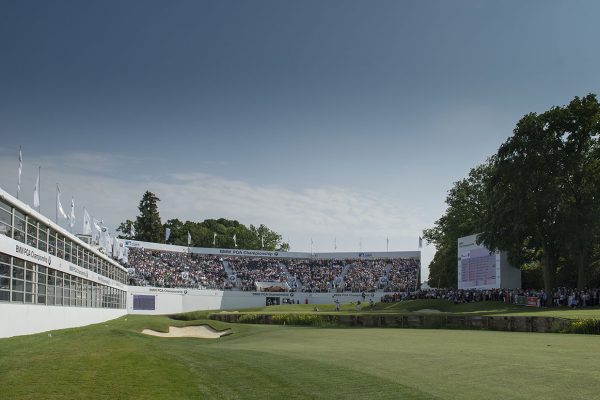 The 18th green at Wentworth